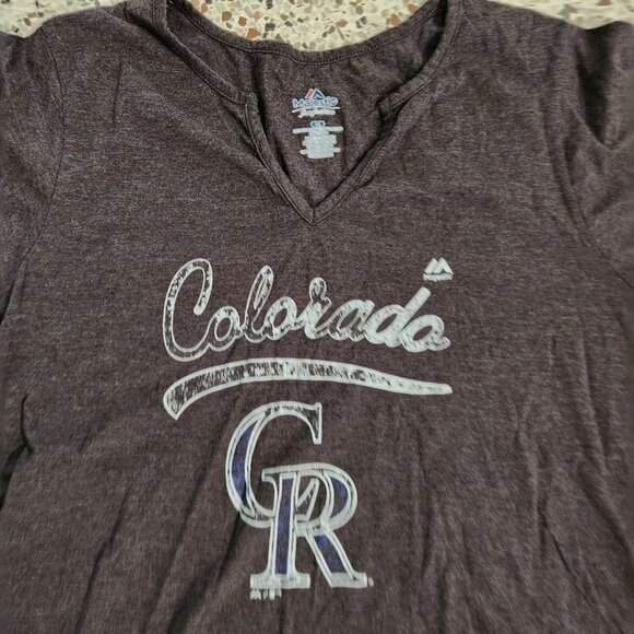 Colorado Rockies Jersey Womens 4X Black Genuine Merchandise Majestic - Picture 4 of 8